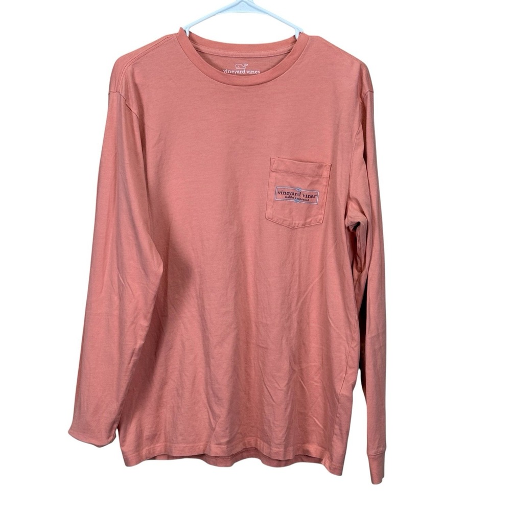 Vineyard Vines Long Sleeve Pocket T Shirt M  Whale Graphic Cotton Casual Tee